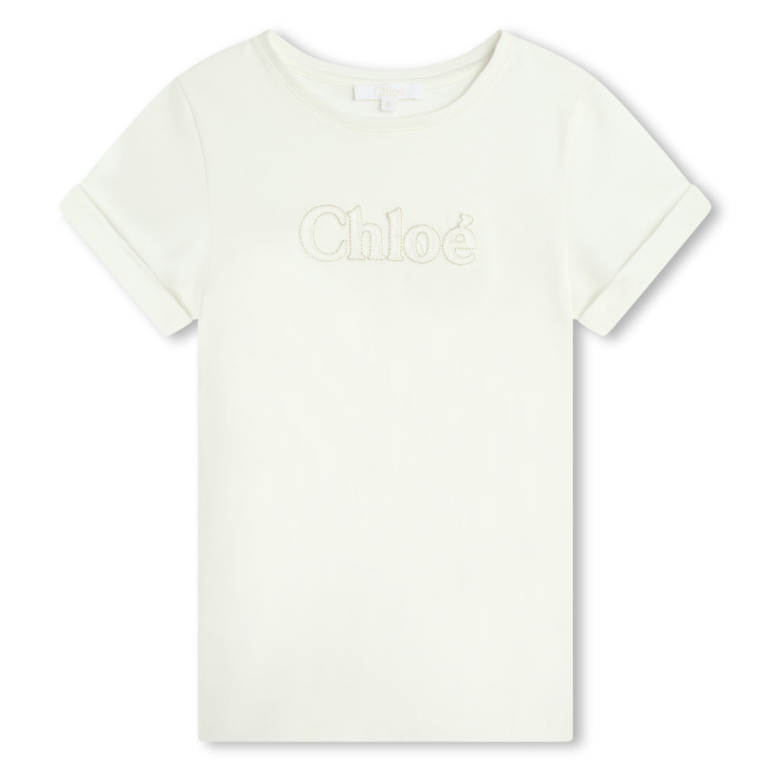 Chloé Short Sleeves Tee-Shirt with Embroidered Chain Stitch Illustration | Schools Out