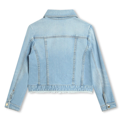 Denim Jacket with Golden Embroidery