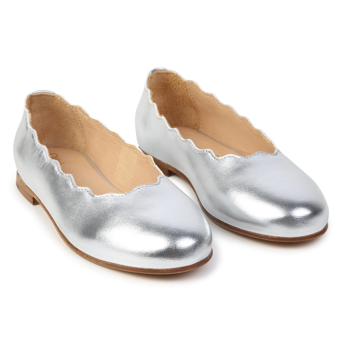 Chloé Leather Ballerina Shoes with Iconic Shell Cutout | Schools Out