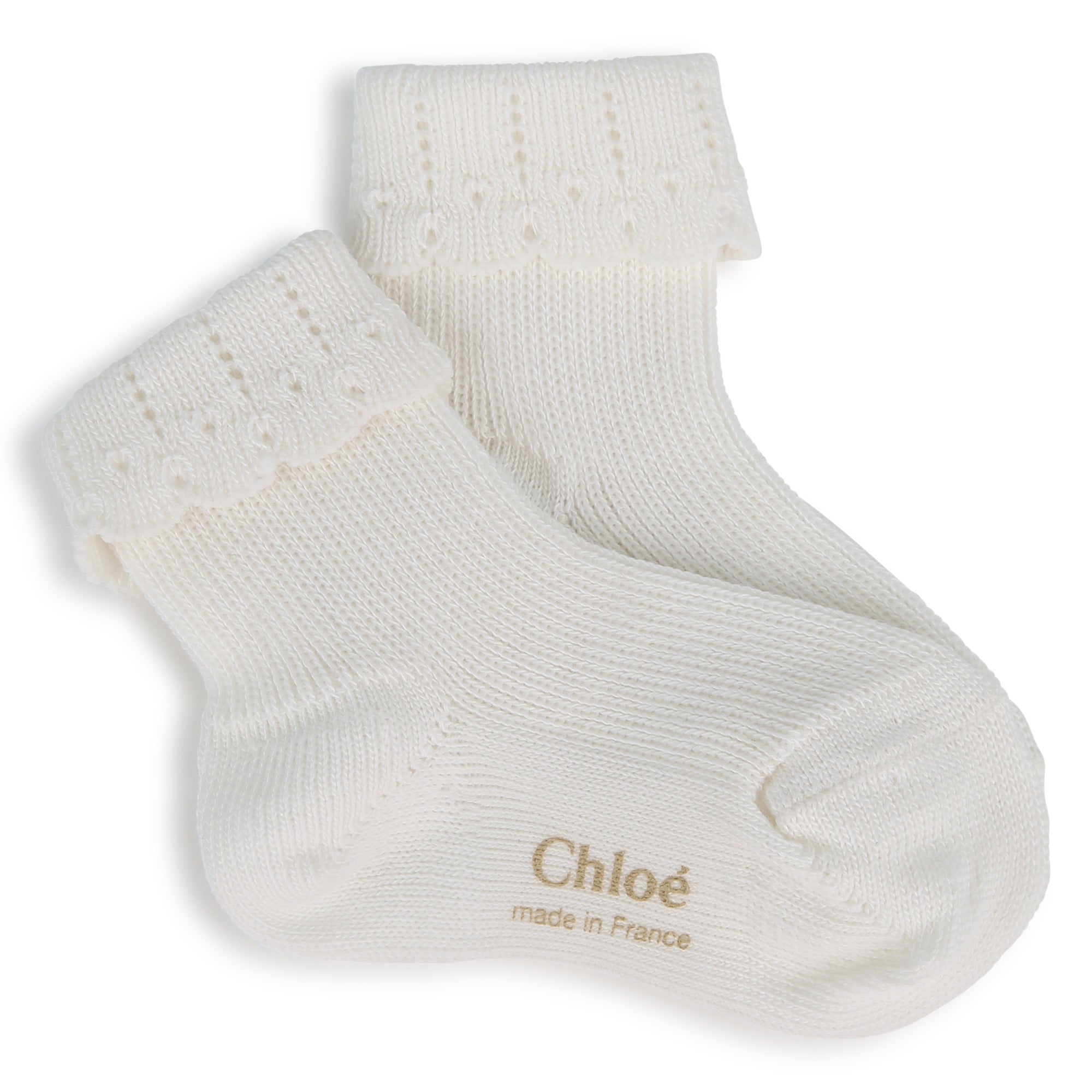 Chloé Golden Jacquard Scalloped Socks Set