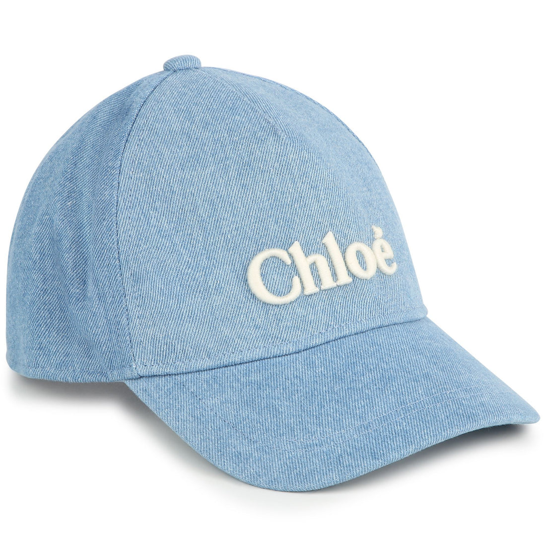 Chloé Organic Cotton Denim Cap with Embroidered Logo | Schools Out