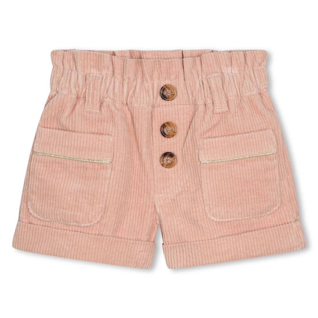 Pale Pink Velvet Embroidered Shorts