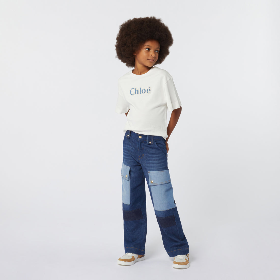 Chloe Short Sleeves Tee-Shirt Offwhite - 100% Cotton Kids Top | Schools Out