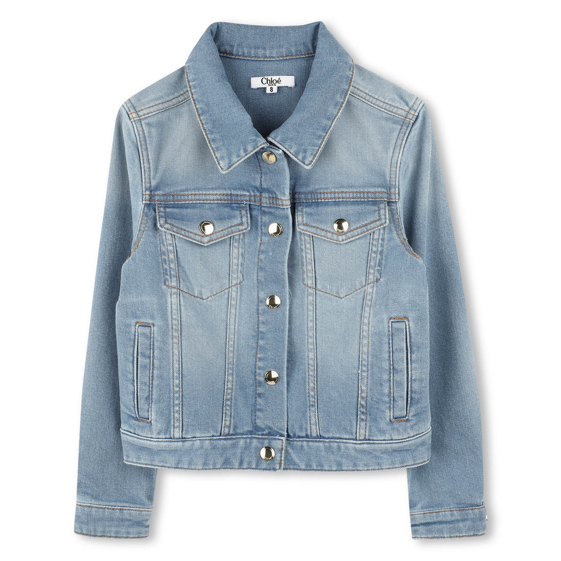 Baby Cotton Denim Jacket with Golden Trims