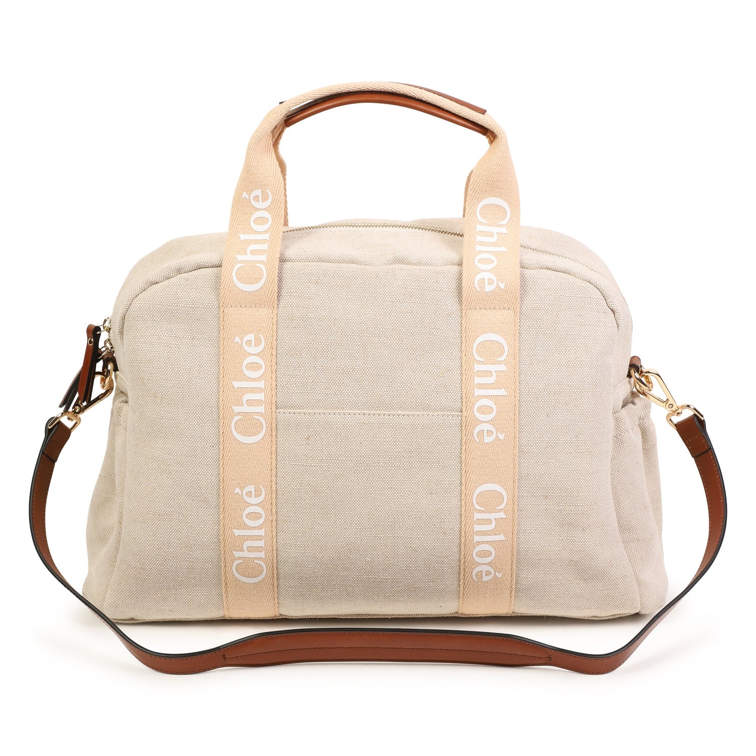 Chloé Jute and Cotton Changing Bag with Leather Details