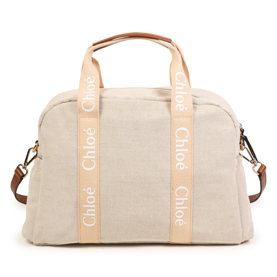 Chloé Jute and Cotton Changing Bag with Leather Details