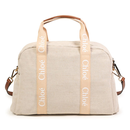 Chloé Jute and Cotton Changing Bag with Leather Details