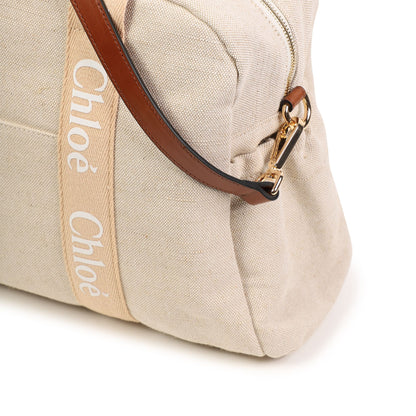 Chloé Jute and Cotton Changing Bag with Leather Details