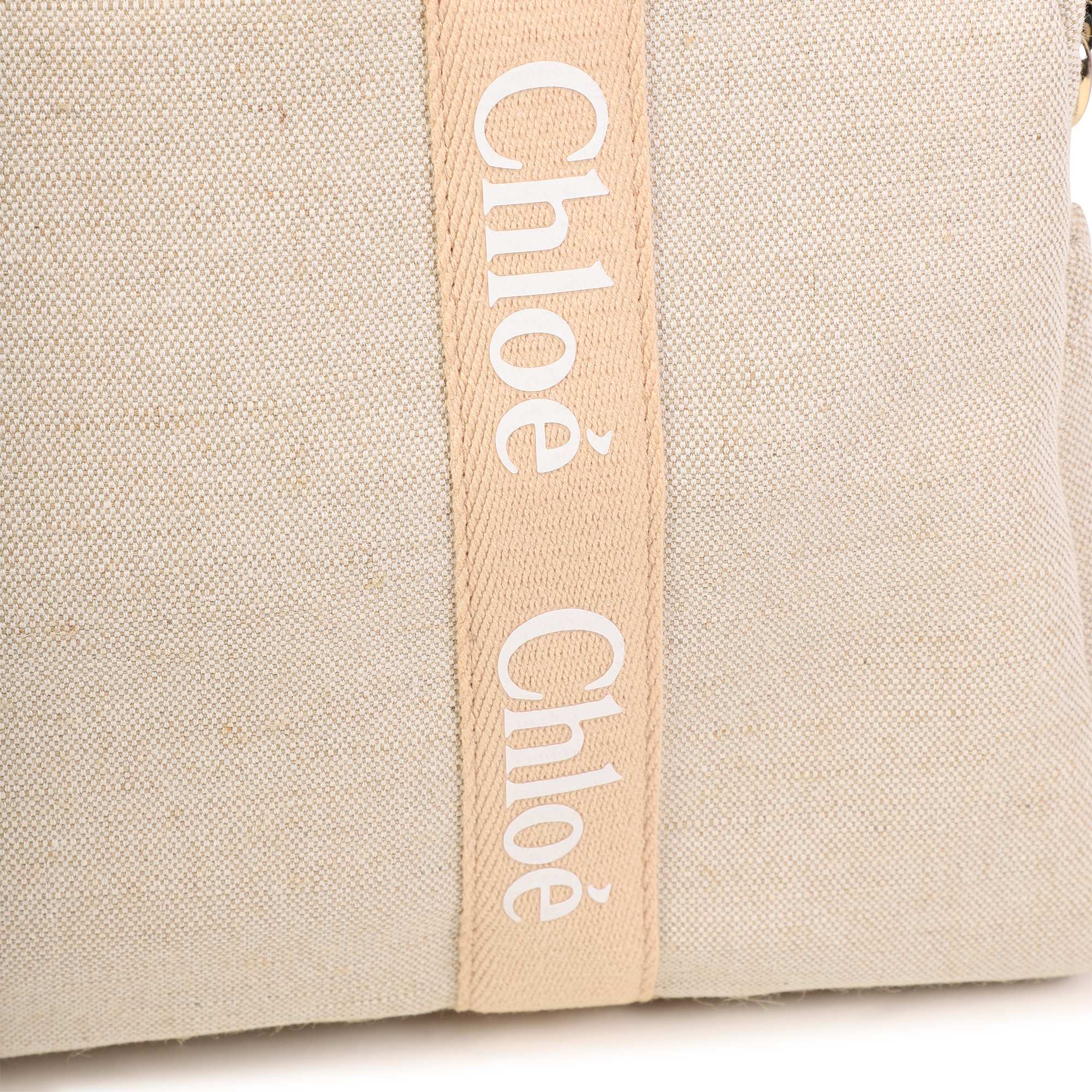 Chloé Jute and Cotton Changing Bag with Leather Details