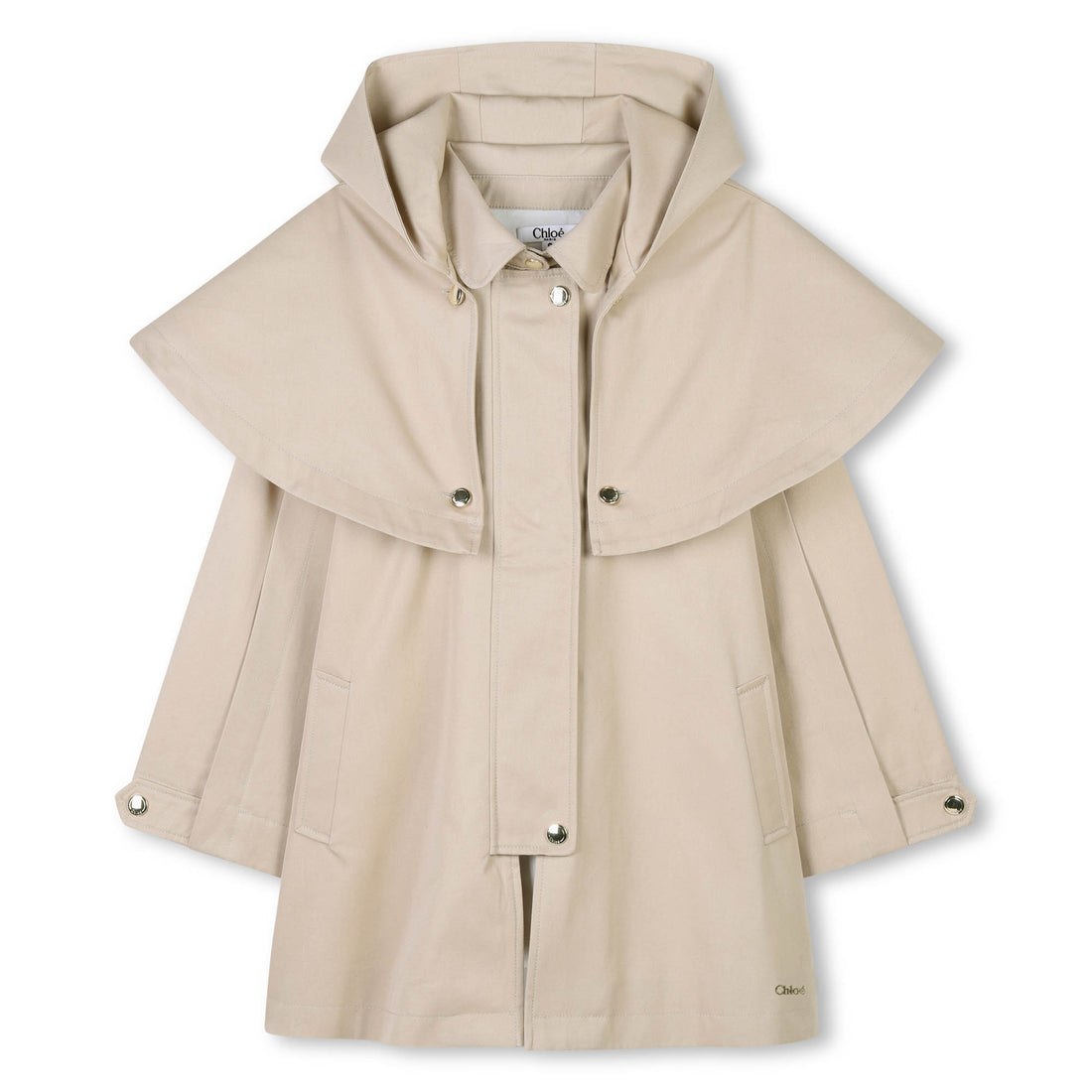 Elegant Hooded Cape Trench