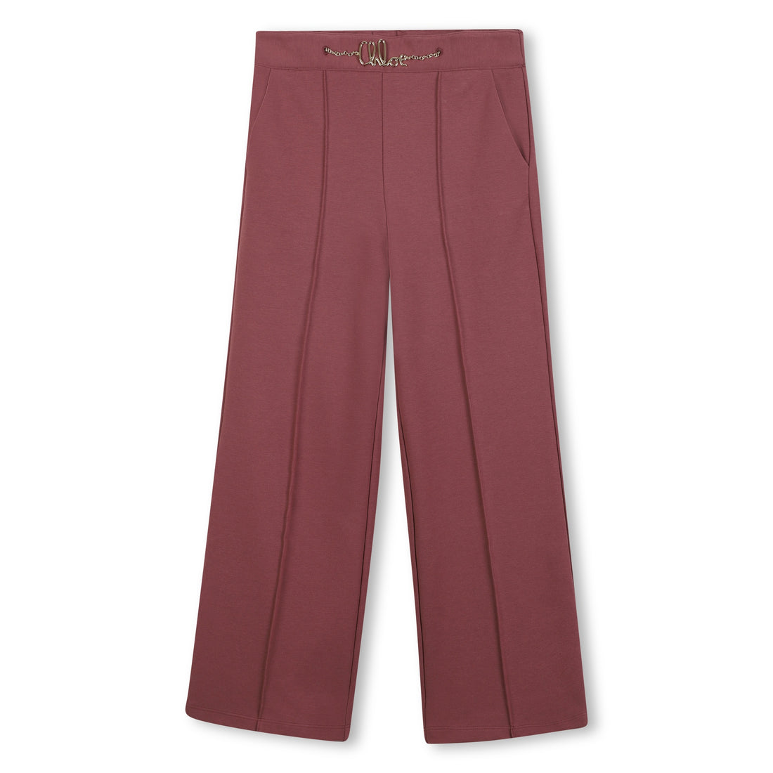 Milano Trousers with Elasticated Waist and Gold Chain Logo Detail