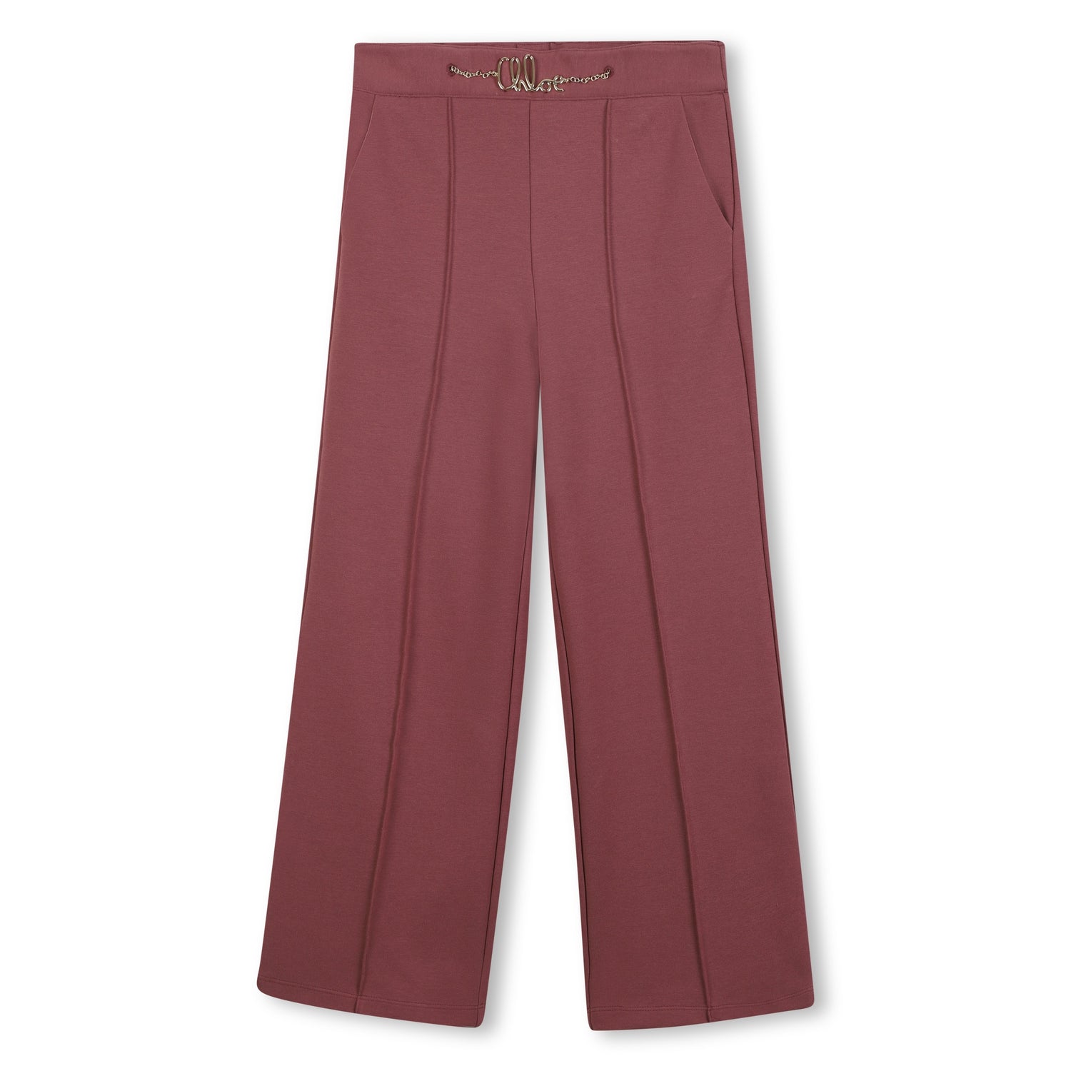 Milano Trousers with Elasticated Waist and Gold Chain Logo Detail