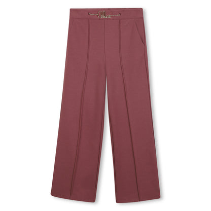Milano Trousers with Elasticated Waist and Gold Chain Logo Detail