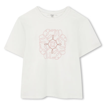 Organic Cotton Short Sleeve T-Shirt with Interwoven Logo Print