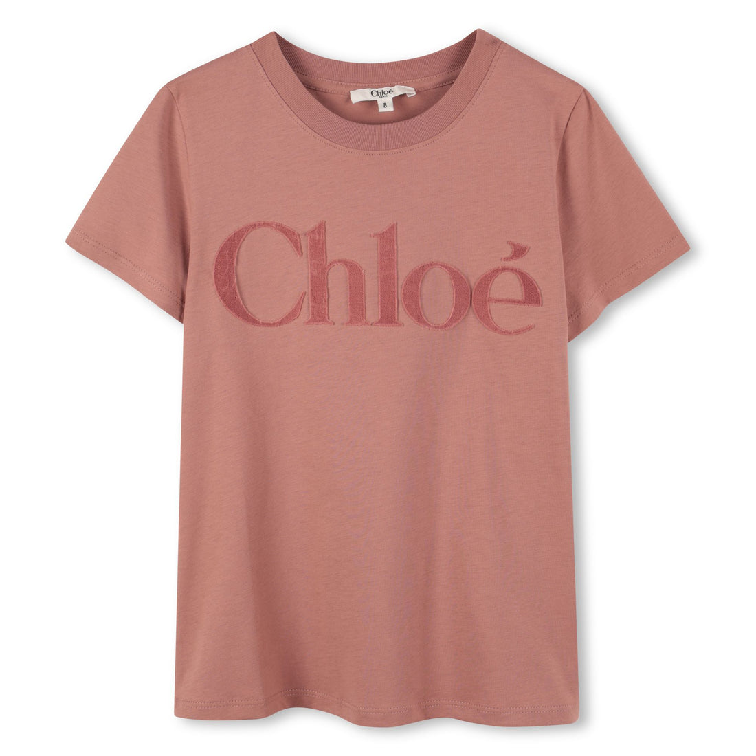 Organic Cotton Short Sleeve T-Shirt with Velvet-Effect Embroidered Logo