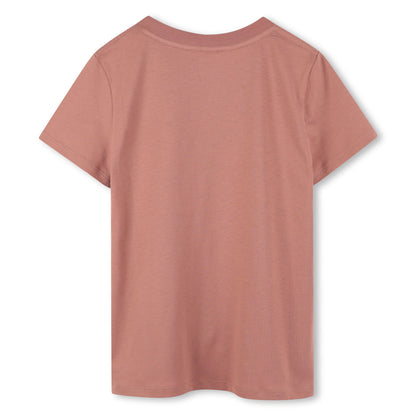 Organic Cotton Short Sleeve T-Shirt with Velvet-Effect Embroidered Logo