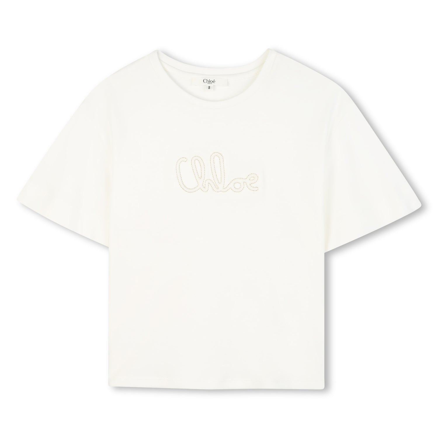 Organic Cotton Interlock Short Sleeve T-Shirt with Metallic Logo Embroidery