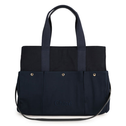 Multi-Pocket Canvas Changing Bag with Matching Accessories