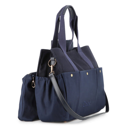 Multi-Pocket Canvas Changing Bag with Matching Accessories