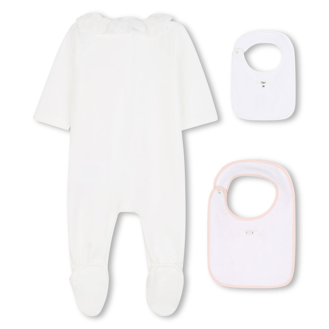 Organic Cotton Baby Pyjamas Set with Two Matching Bibs