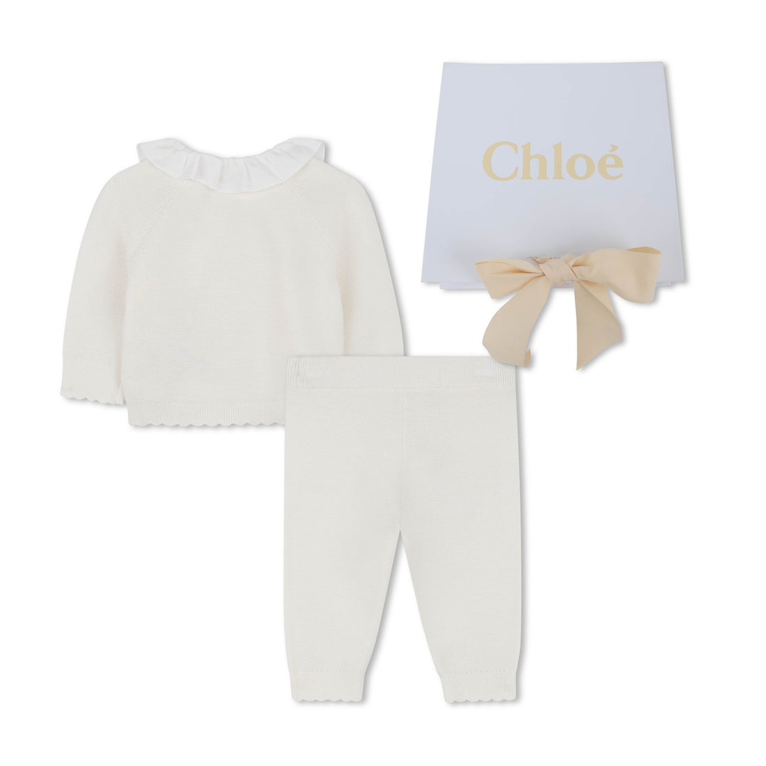 Knitted Two-Piece Baby Set with Gift Box
