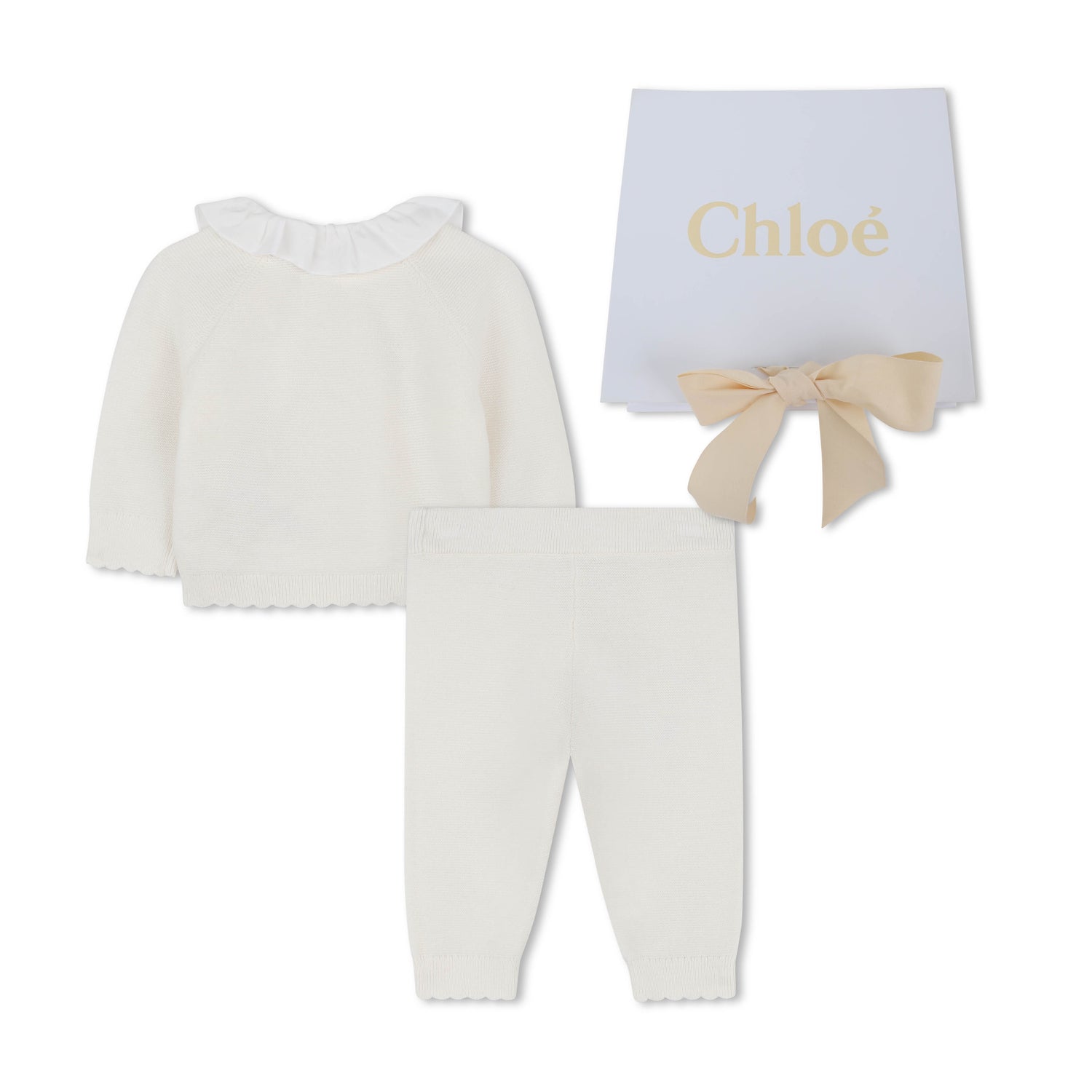 Knitted Two-Piece Baby Set with Gift Box