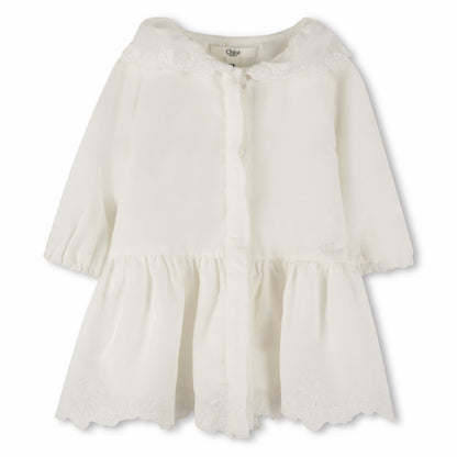 Organic Cotton Baby Dress and Headband Set with Embroidered Detailing