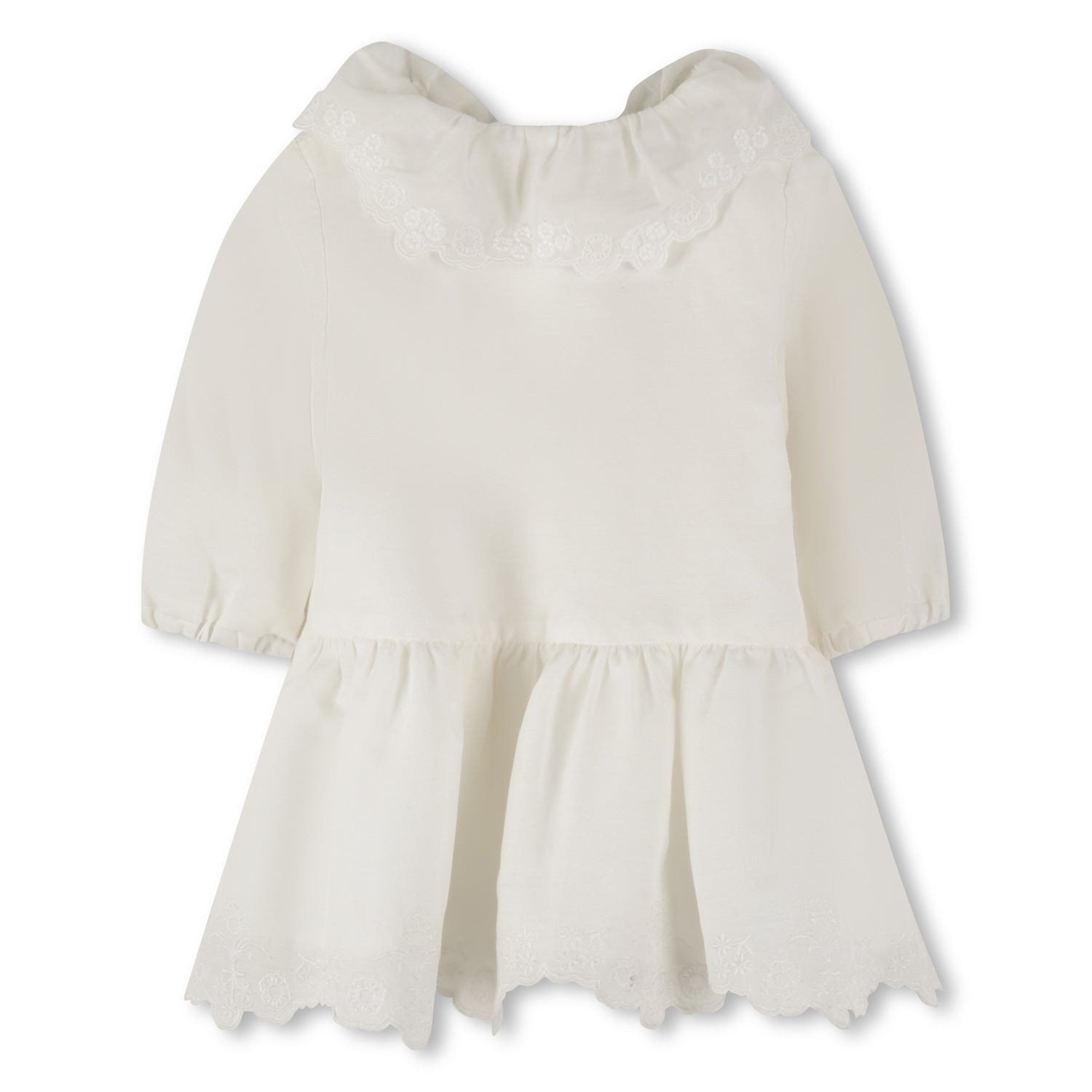 Organic Cotton Baby Dress and Headband Set with Embroidered Detailing