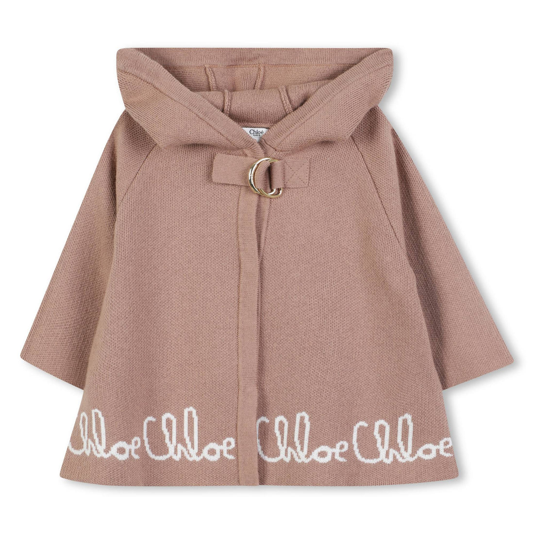 Knitted Hooded Cape for Babies