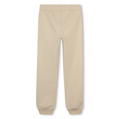 Girls Organic Cotton French Terry Pants in Beige Chloe