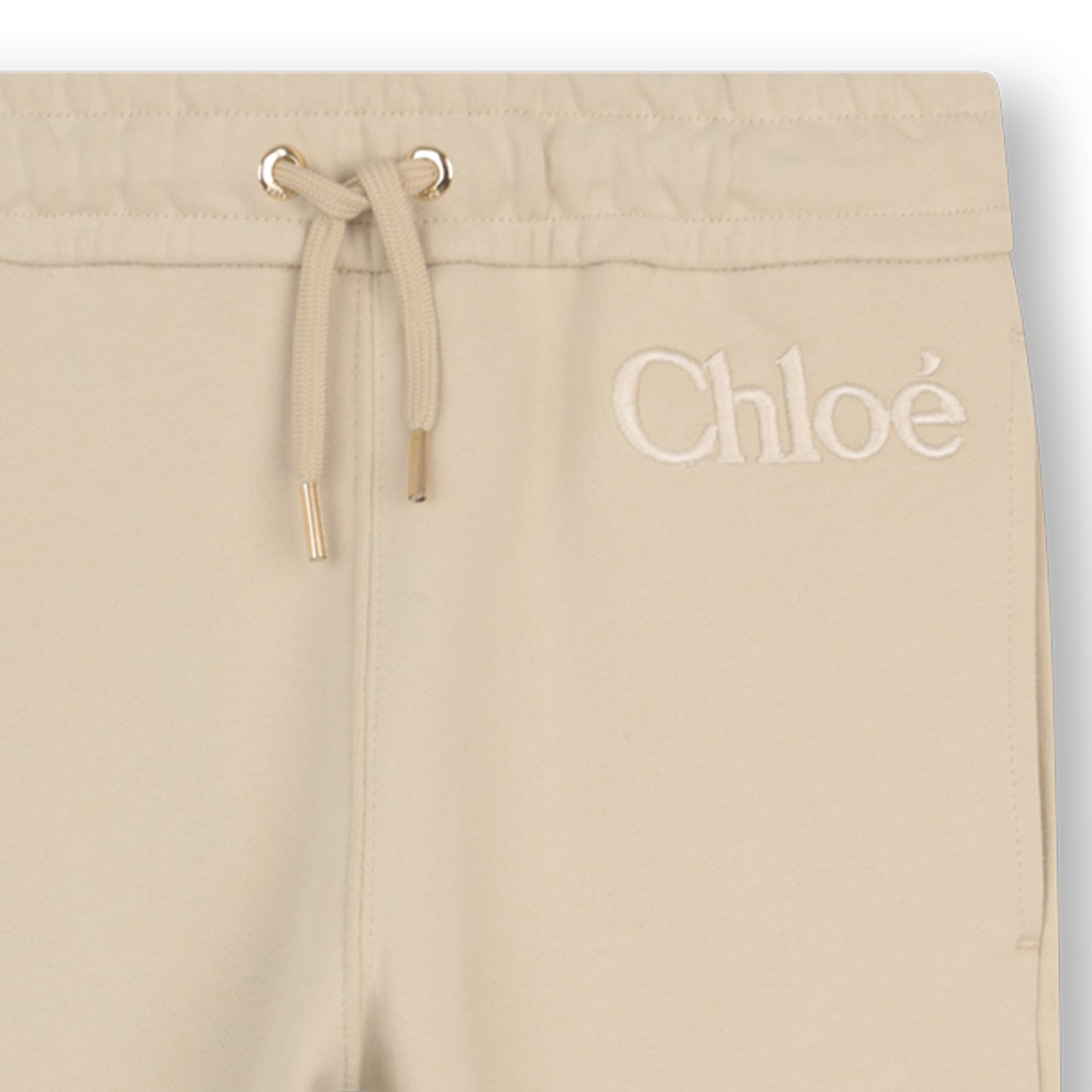 Girls Organic Cotton French Terry Pants in Beige Chloe