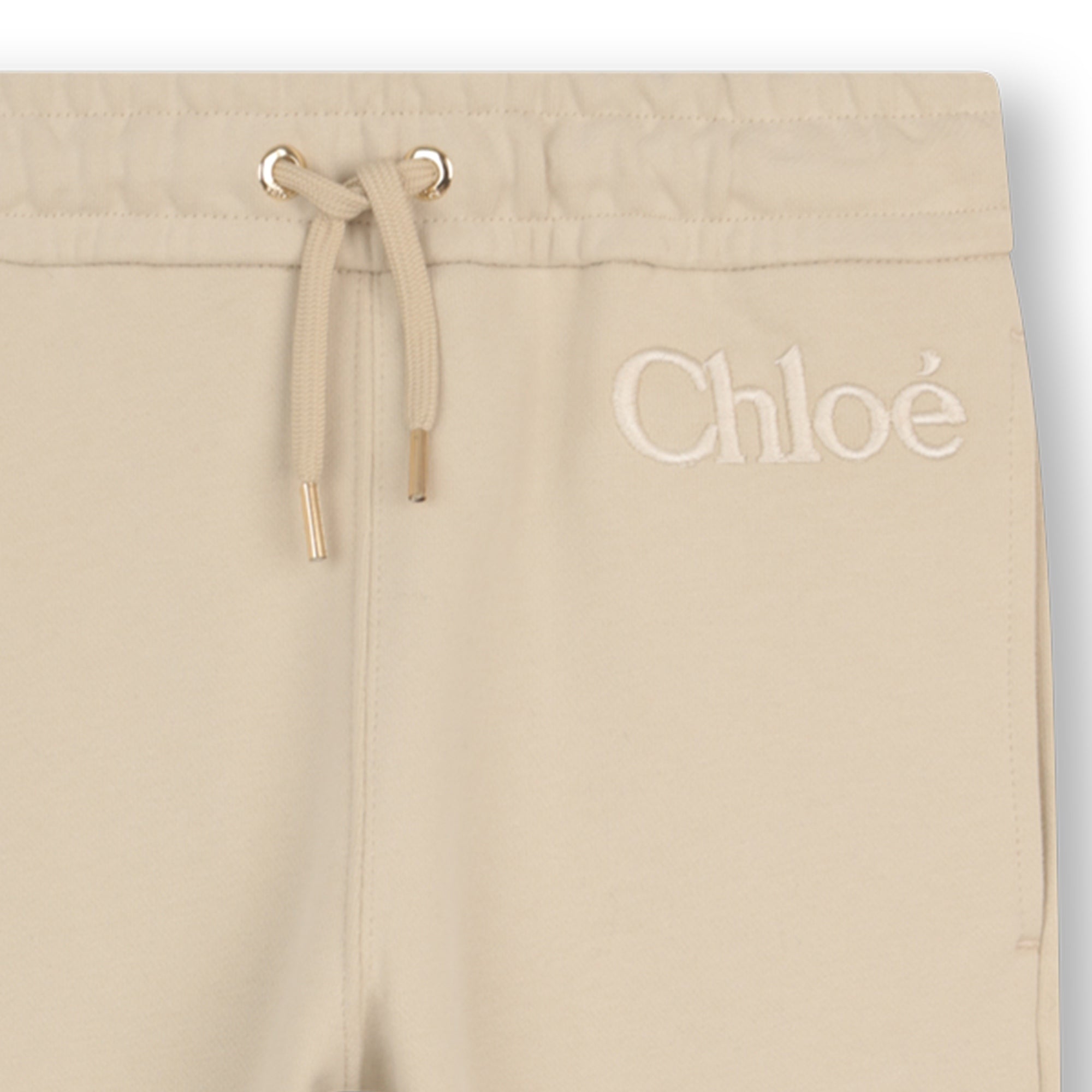 Girls Organic Cotton French Terry Pants in Beige Chloe