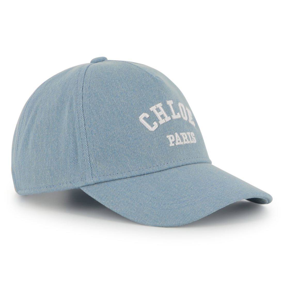 Organic Cotton Denim Cap with Front Embroidered Branding and Adjustable Strap Chloe