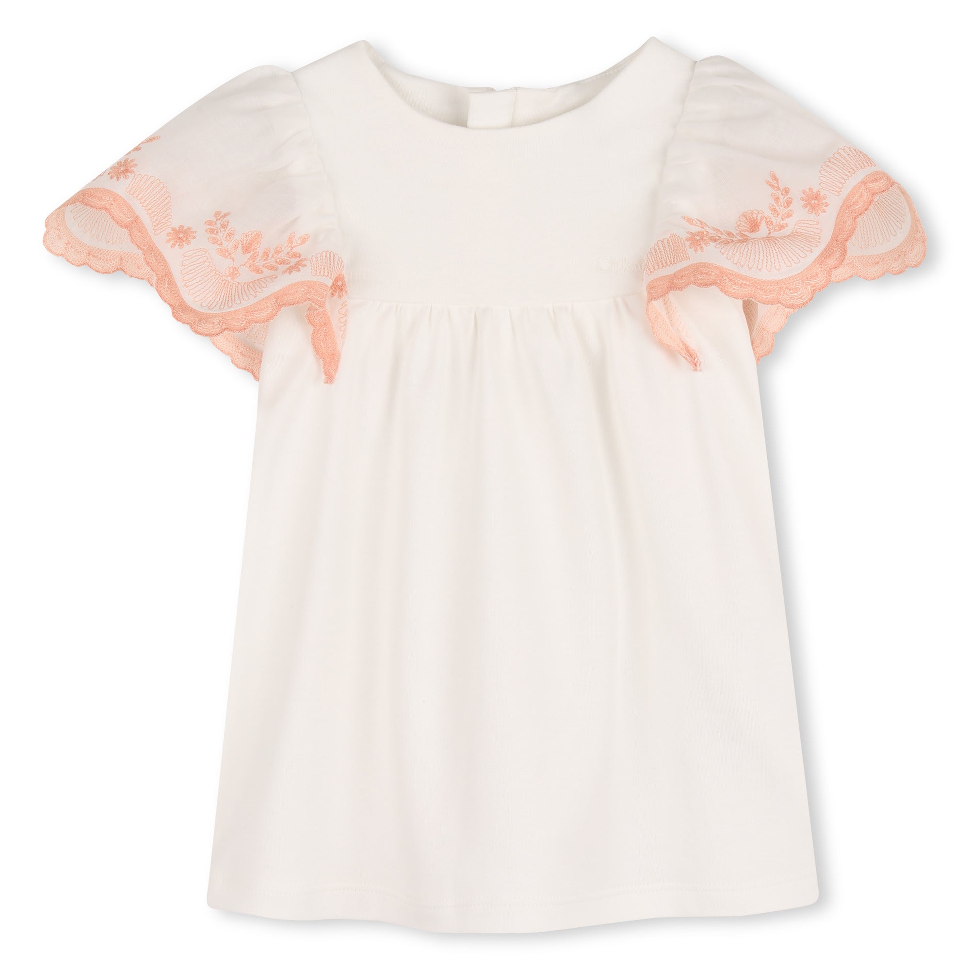 Organic Cotton Embroidered Puff Sleeve Dress Chloe