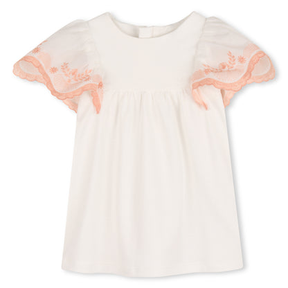 Organic Cotton Embroidered Puff Sleeve Dress Chloe