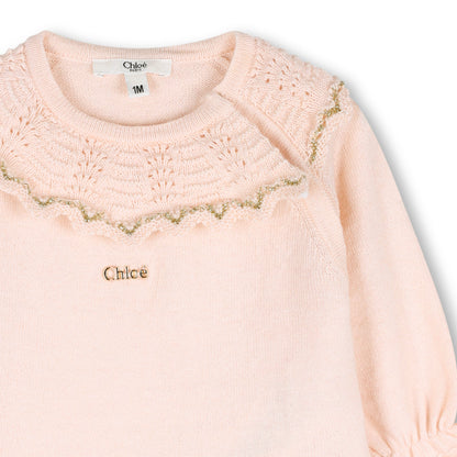 Organic Cotton and Cashmere Knit Cardigan and Bloomers Set Chloe