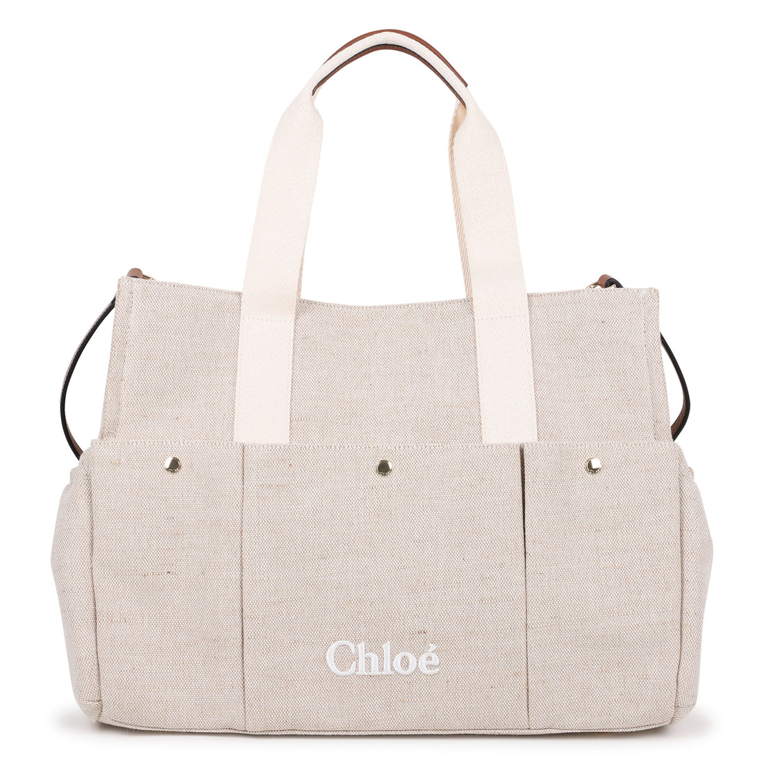 Canvas and Jute Changing Bag with Multi Pocket Design Chloe
