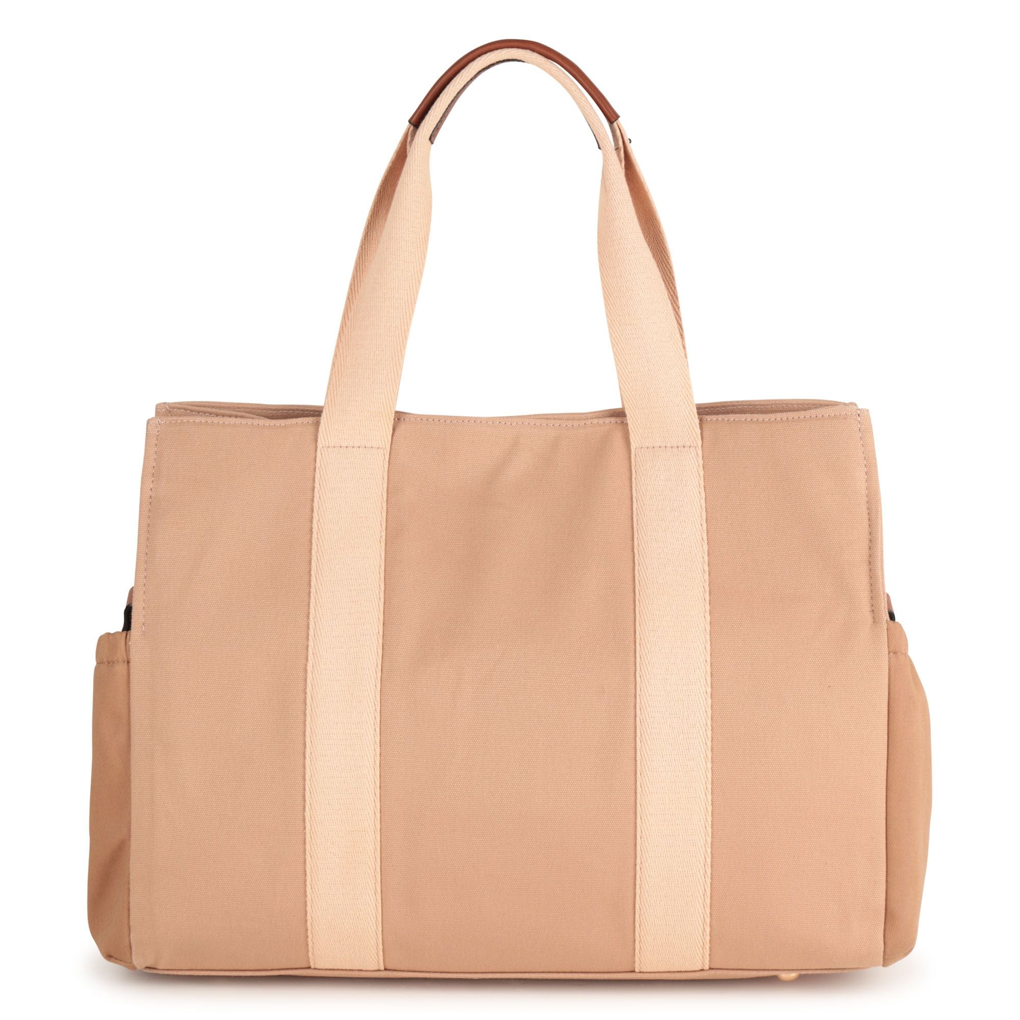 Cotton Canvas and Twill Changing Bag in Sand