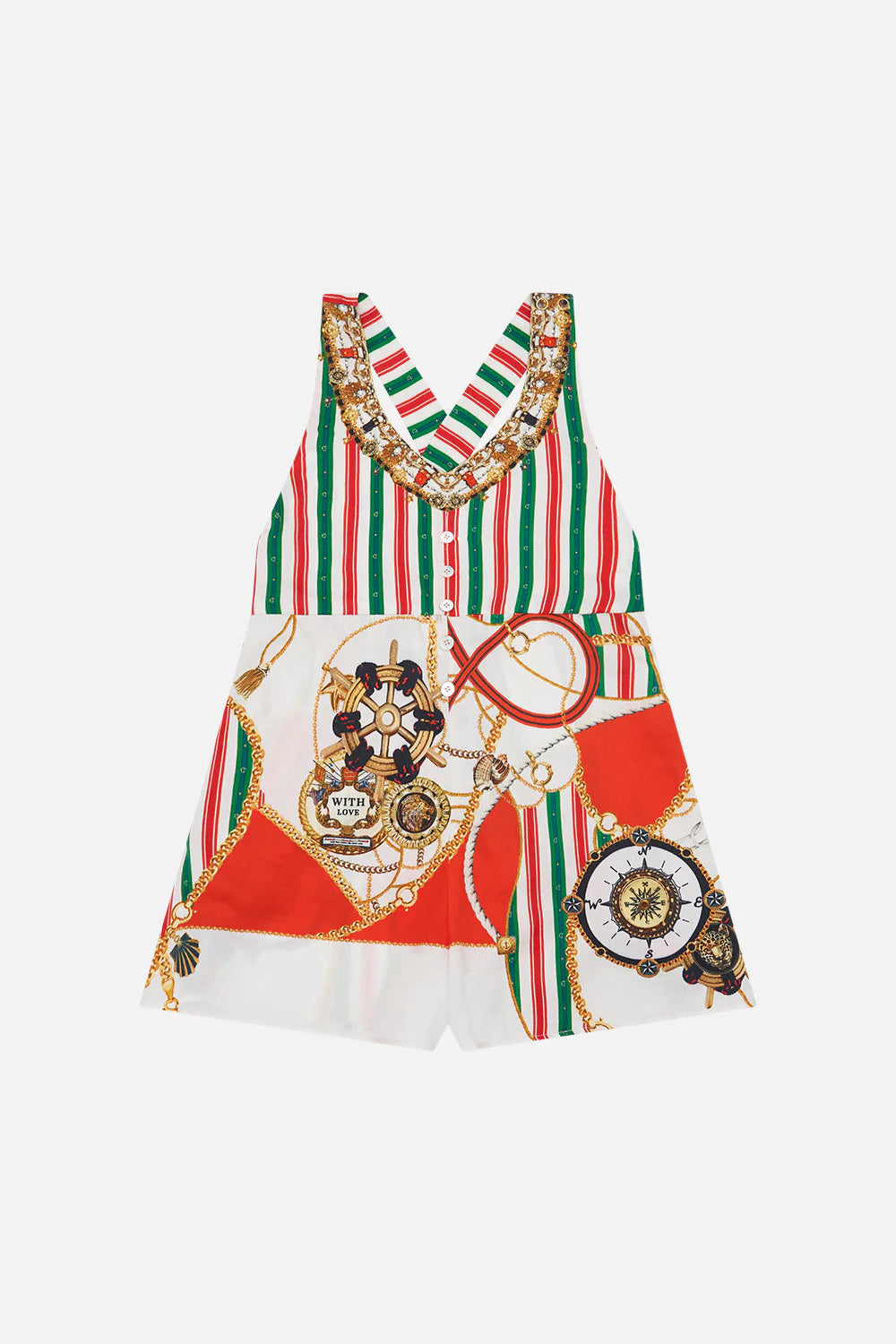 Camilla Saluti Summertime Kids Halter Playsuit With Cross Back Strap