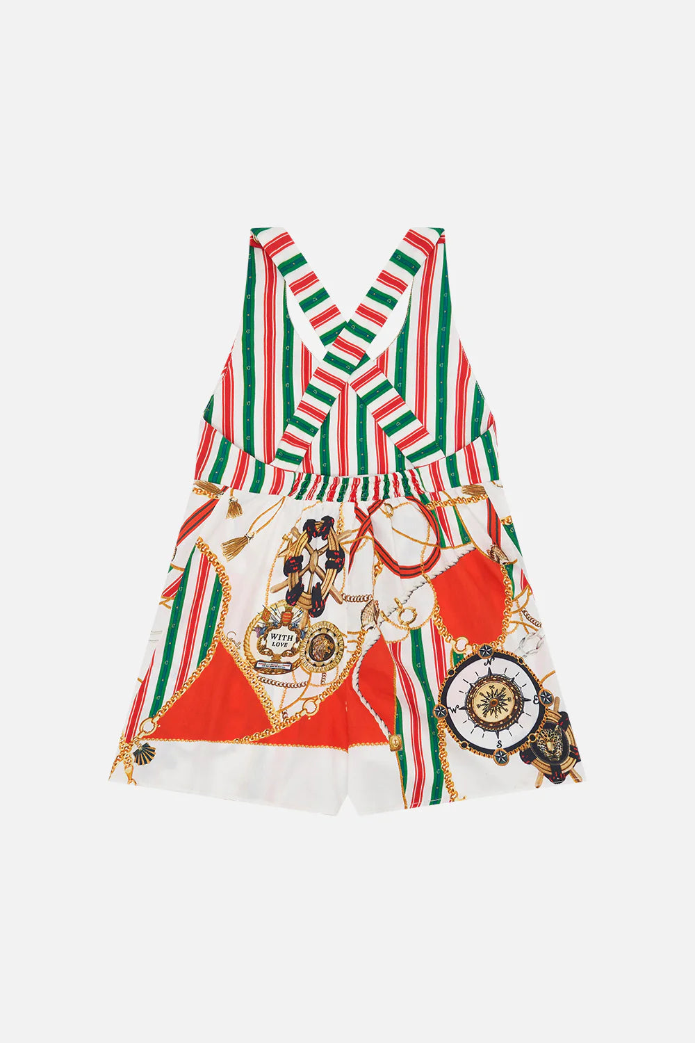 Camilla Saluti Summertime Kids Halter Playsuit With Cross Back Strap