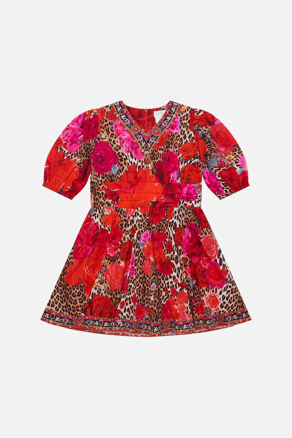 Camilla Heart Like A Wildflower Kids Mini Dress With Puff Sleeve