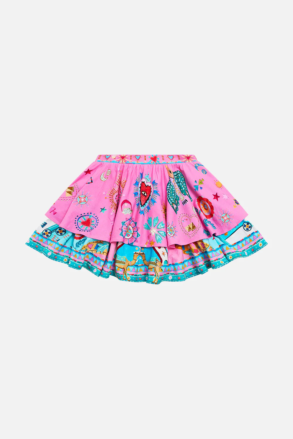 Rainbow Roads Kids Mini Skirt With Elastic Waist