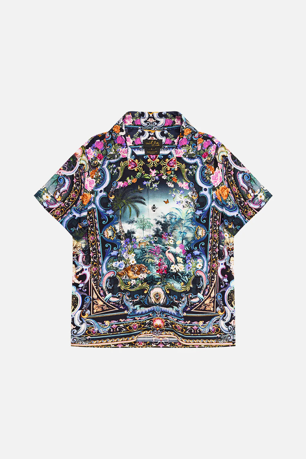 Boys Short Sleeve Camp Collared Shirt