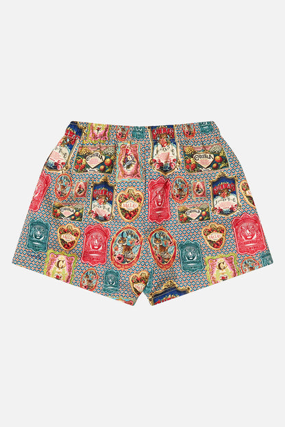 Aromatic Tiger Flower Boys Mid Board Shorts With Elastic Waste