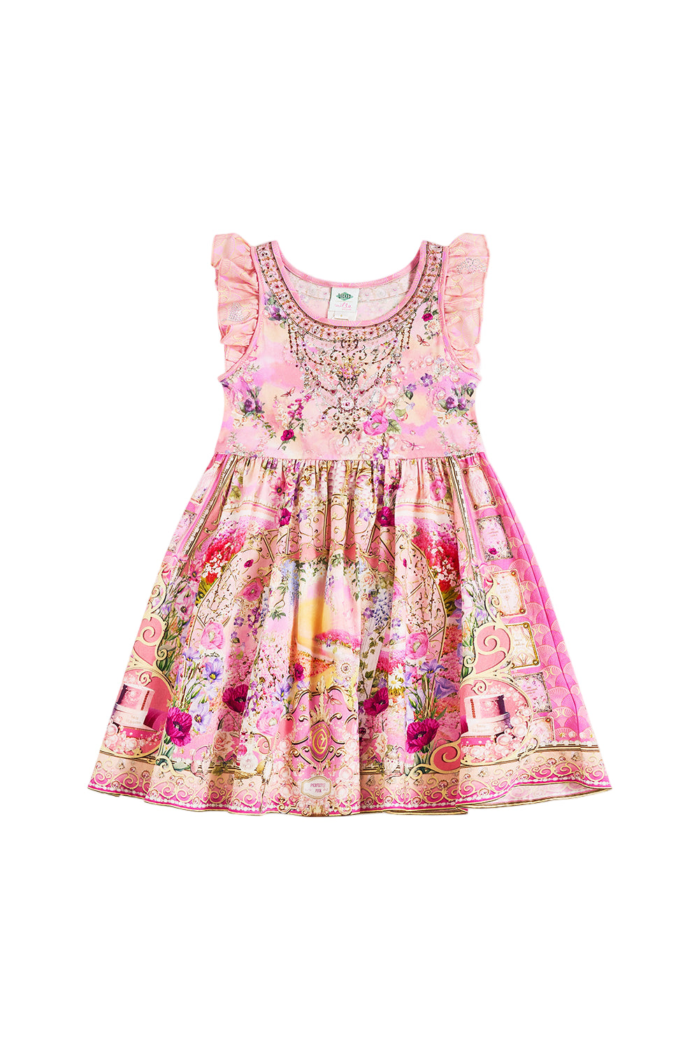 Wicked Totally Ozmopolitan Kids Jersey And Woven Mini Frill dress