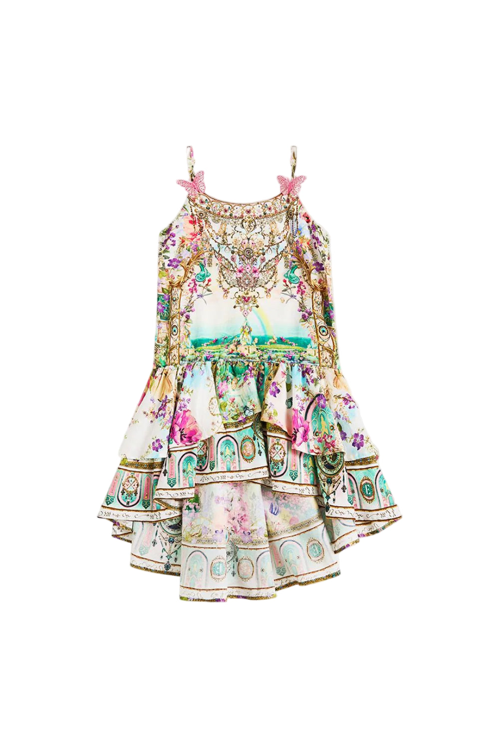 Wicked Munchkinland Kids Tiered High Low Dress