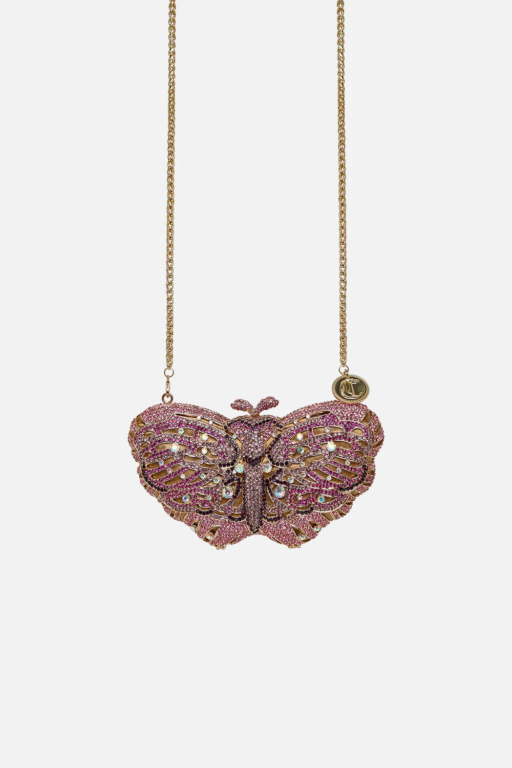 Wicked Solid Pink Butterfly Hard Case Clutch