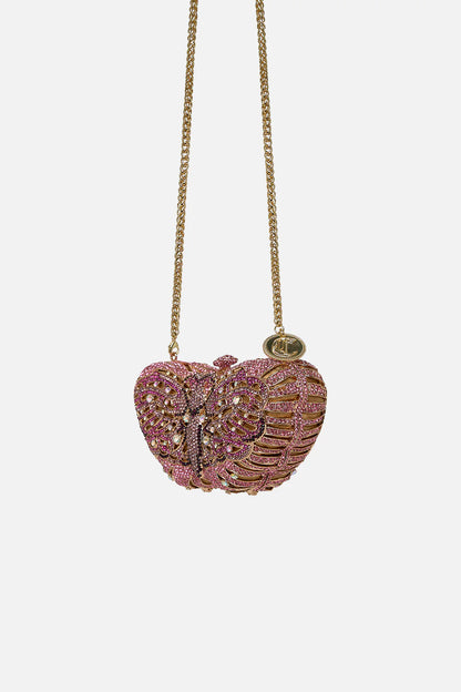 Wicked Solid Pink Butterfly Hard Case Clutch