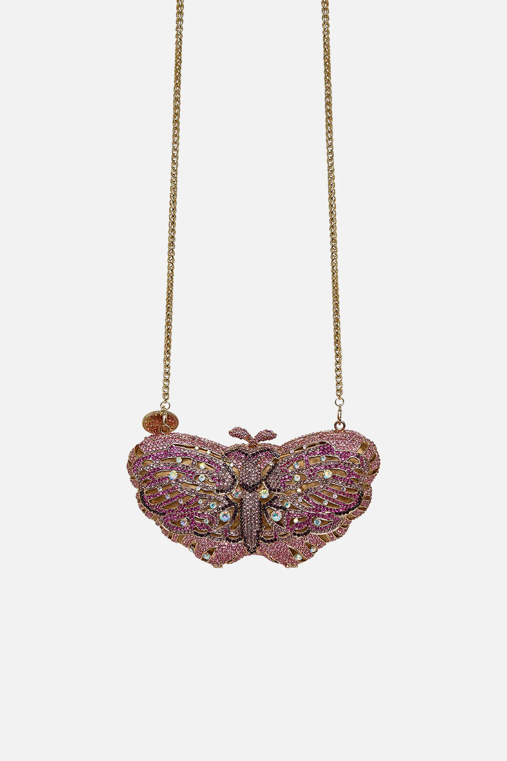Wicked Solid Pink Butterfly Hard Case Clutch