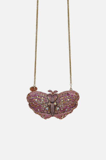 Wicked Solid Pink Butterfly Hard Case Clutch